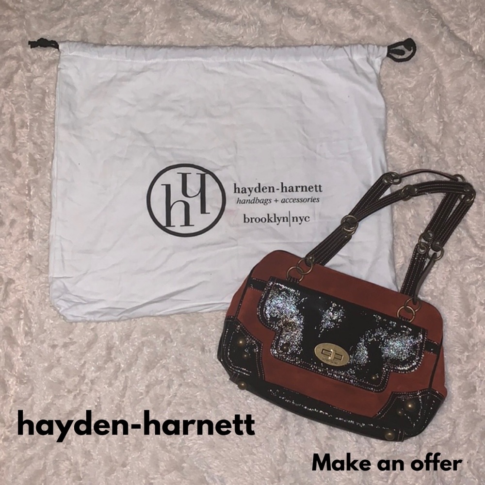 Hayden Harnett Suede/Vegan Leather 2 strap purse
